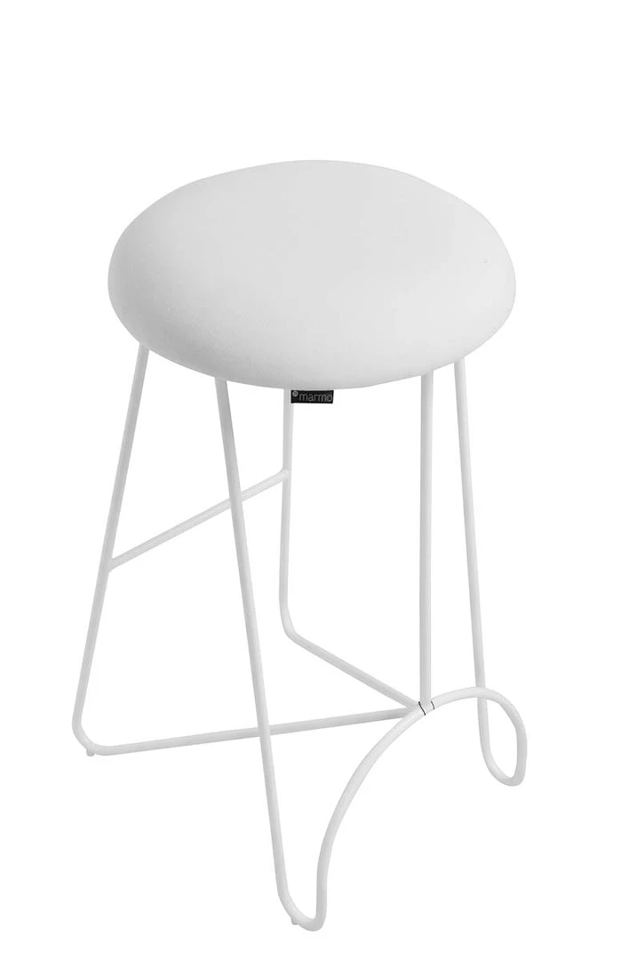 Marmo Loop Backless Barstool White| White 3 Marmo Loop Backless Barstool White| White