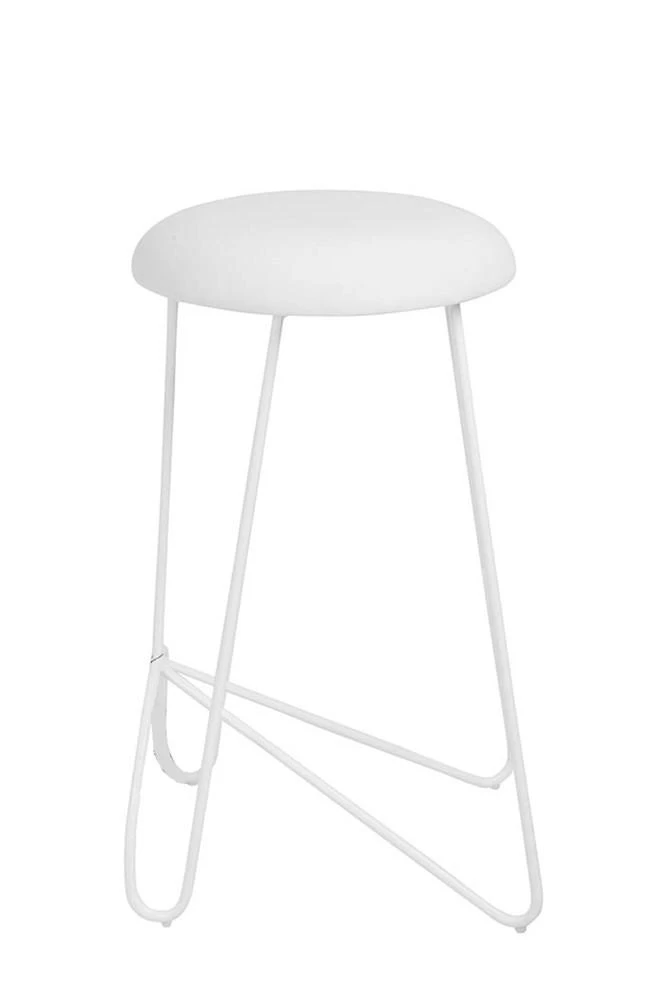 Marmo Loop Backless Barstool White| White 2 Marmo Loop Backless Barstool White| White