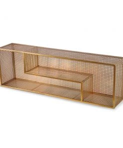 SLH AU Luxe Brass Mesh Wall Mounted Shelf DÉCOR