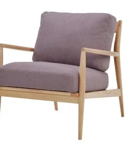 Nofu Flow Sofa Chair - Natural Ash | Virgin Purple Cushion INDOOR