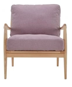 Nofu Flow Sofa Chair - Natural Ash | Virgin Purple Cushion INDOOR