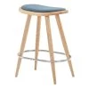 Nofu Universal Bar Stool Natural Ash | Ocean Blue Cushion | Footrest In Stainless Steel