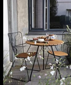 Paon Outdoor Dining Chair By Houe (Bamboo & Black)