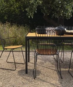 Paon Outdoor Dining Chair By Houe (Bamboo & Black)