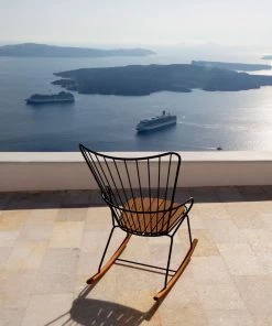 Paon Outdoor Rocking Chair By Houe (Bamboo & Black)