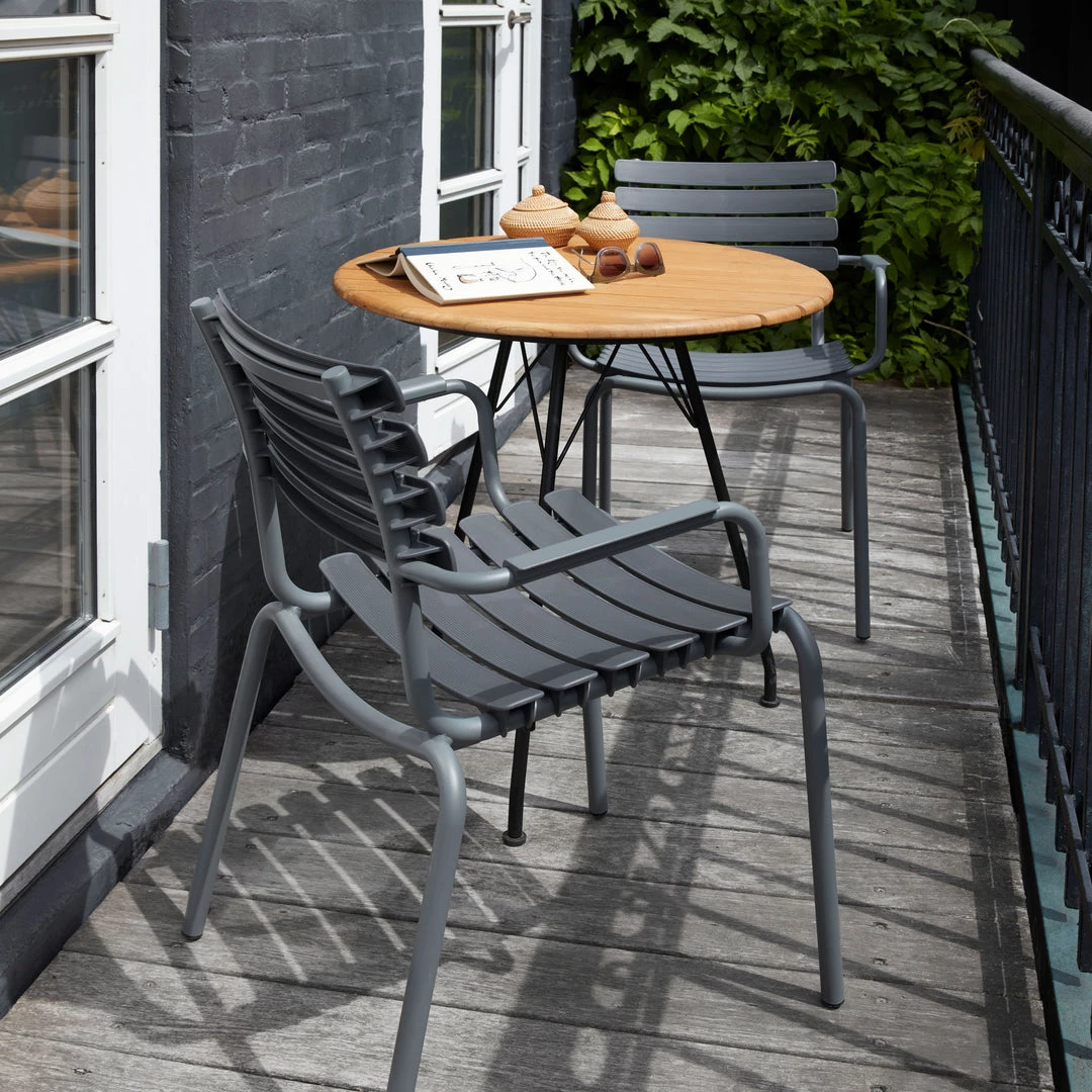 ReClips Outdoor Dining Chair With Armrests By Houe (Grey) 2 ReClips Outdoor Dining Chair With Armrests By Houe (Grey)