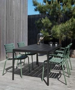 ReClips Outdoor Dining Chair With Armrests By Houe (Olive Green)