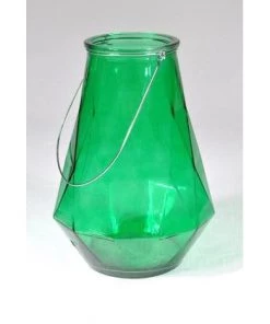 SLH Contemporary Geo Tear Drop Lantern - Green DÉCOR