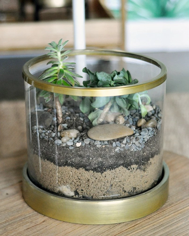 SLH DÉCOR Hurricane Glass And Metal Base Sml 2 SLH DÉCOR Hurricane Glass And Metal Base Sml