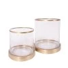 SLH DÉCOR Hurricane Glass And Metal Base Sml
