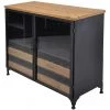 SLH Taylor Low Wine Cabinet - Wood,Gunmetal INDOOR