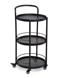 SLH Jules 3-Tier Round Drinks Trolley INDOOR