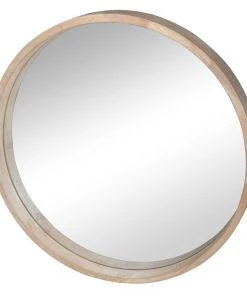 SLH Cooper Round Mirror - Rubber Wood