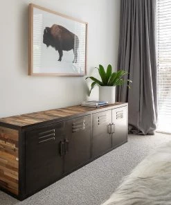 Kleo Boatwood & Powdercoated Steel Locker TV Entertainment Unit